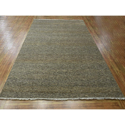 Modern and Contemporary Wool & Silk Hand Knotted Rug Brown 8.0x10.0 -O076344