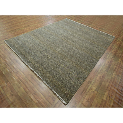 Modern and Contemporary Wool & Silk Hand Knotted Rug Brown 8.0x10.0 -O076344