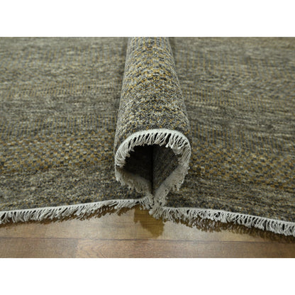Modern and Contemporary Wool & Silk Hand Knotted Rug Brown 8.0x10.0 -O076344