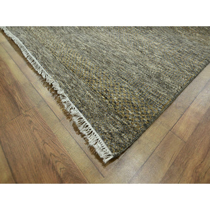 Modern and Contemporary Wool & Silk Hand Knotted Rug Brown 8.0x10.0 -O076344