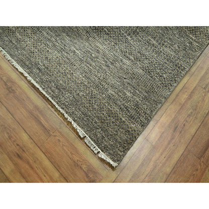 Modern and Contemporary Wool & Silk Hand Knotted Rug Grey 8.0x9.11 -O076345