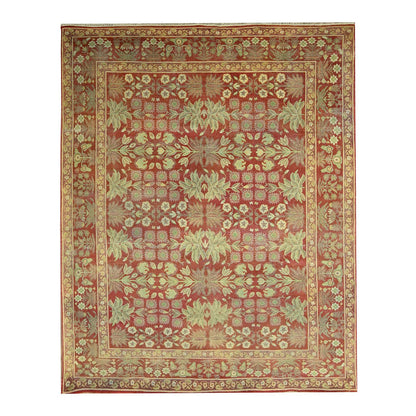 Oushak And Peshawar Wool Hand Knotted Rug Red 8.0x10.2 -O076346