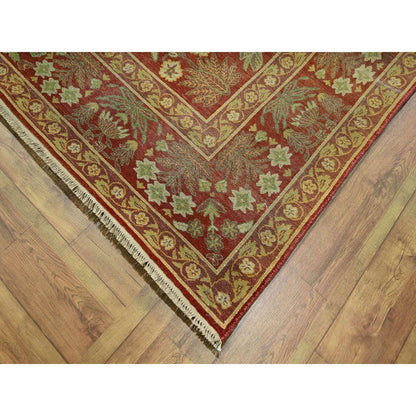 Oushak And Peshawar Wool Hand Knotted Rug Red 8.0x10.2 -O076346