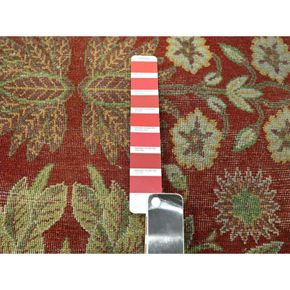 Oushak And Peshawar Wool Hand Knotted Rug Red 8.0x10.2 -O076346