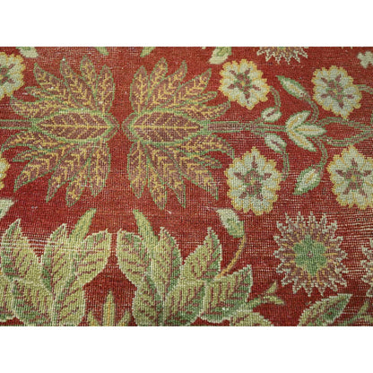 Oushak And Peshawar Wool Hand Knotted Rug Red 8.0x10.2 -O076346