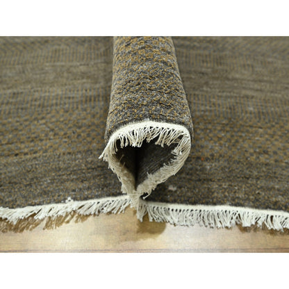 Modern and Contemporary Wool & Silk Hand Knotted Rug Brown 7.10x10.0 -O076347