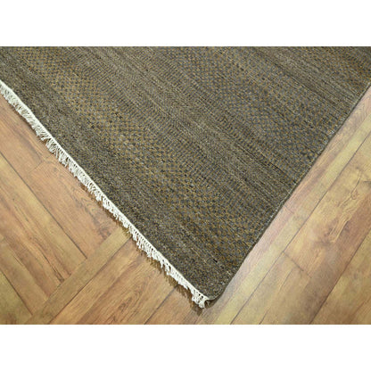 Modern and Contemporary Wool & Silk Hand Knotted Rug Brown 7.10x10.0 -O076347