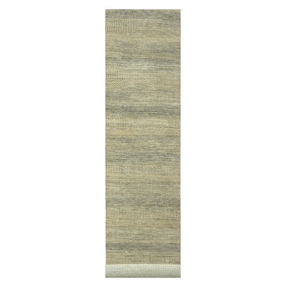 Modern and Contemporary Wool & Silk Hand Knotted Rug Brown 2.6x20.4 -O076348