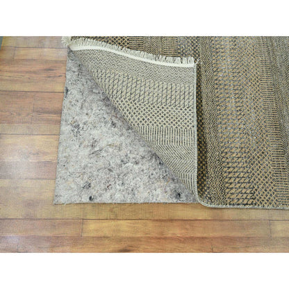 Modern and Contemporary Wool & Silk Hand Knotted Rug Brown 2.6x20.4 -O076348