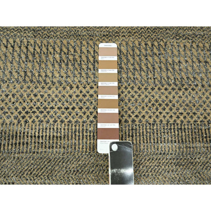 Modern and Contemporary Wool & Silk Hand Knotted Rug Brown 2.6x20.4 -O076348