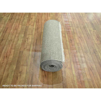 Modern and Contemporary Wool & Silk Hand Knotted Rug Brown 2.6x20.4 -O076348