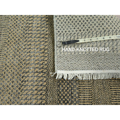 Modern and Contemporary Wool & Silk Hand Knotted Rug Brown 2.6x20.4 -O076348