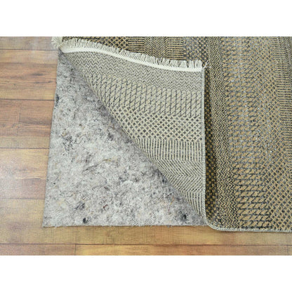 Modern and Contemporary Wool & Silk Hand Knotted Rug Brown 2.7x20.4 -O076349