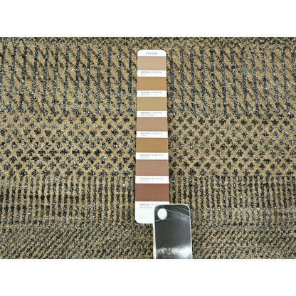 Modern and Contemporary Wool & Silk Hand Knotted Rug Brown 2.7x20.4 -O076349