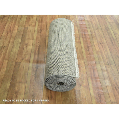 Modern and Contemporary Wool & Silk Hand Knotted Rug Brown 2.7x20.4 -O076349