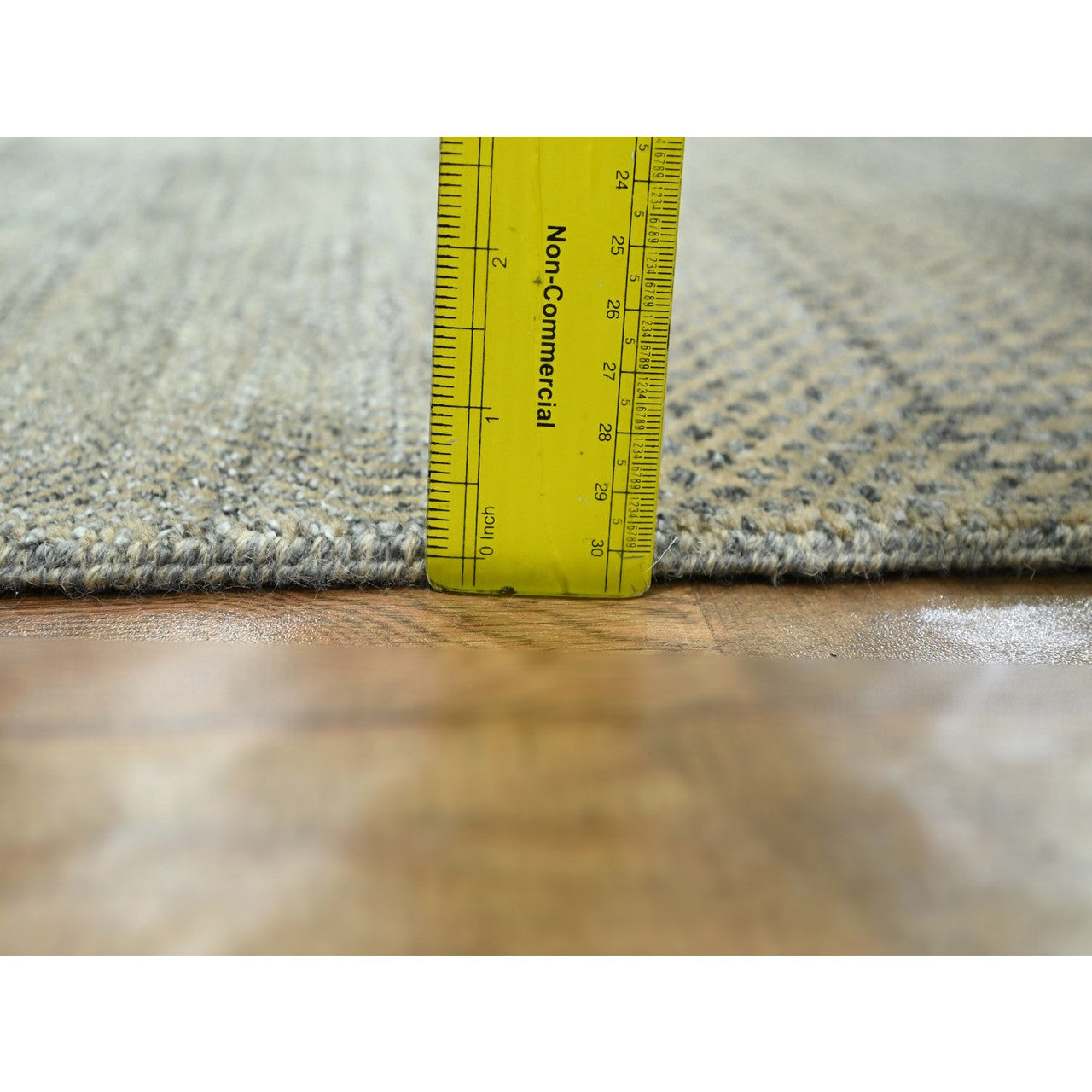Brown 2'7" x 20'4" Modern and Contemporary Hand knotted Wool/Silk Rug - Sku: O076349