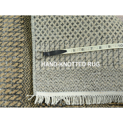 Modern and Contemporary Wool & Silk Hand Knotted Rug Brown 2.7x20.4 -O076349
