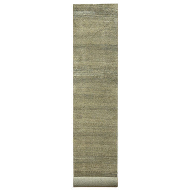 Modern and Contemporary Wool & Silk Hand Knotted Rug Brown 3.0x21.10 -O076350