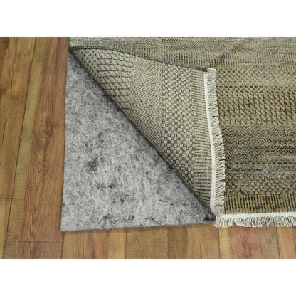 Modern and Contemporary Wool & Silk Hand Knotted Rug Brown 3.0x21.10 -O076350