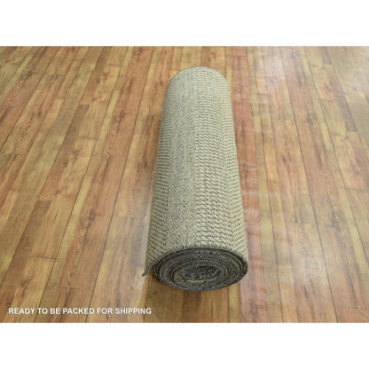 Modern and Contemporary Wool & Silk Hand Knotted Rug Brown 3.0x21.10 -O076350
