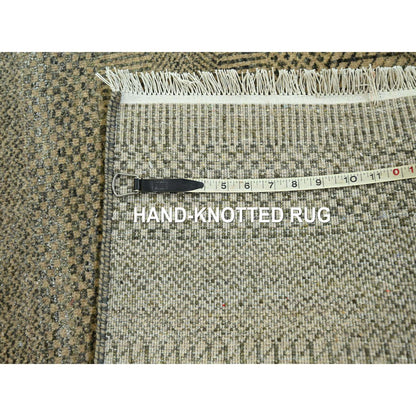 Modern and Contemporary Wool & Silk Hand Knotted Rug Brown 3.0x21.10 -O076350