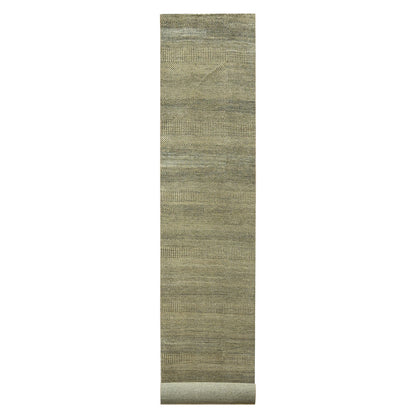 Modern and Contemporary Wool & Silk Hand Knotted Rug Brown 3.0x21.10 -O076351