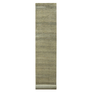 Modern and Contemporary Wool & Silk Hand Knotted Rug Brown 3.0x21.10 -O076351