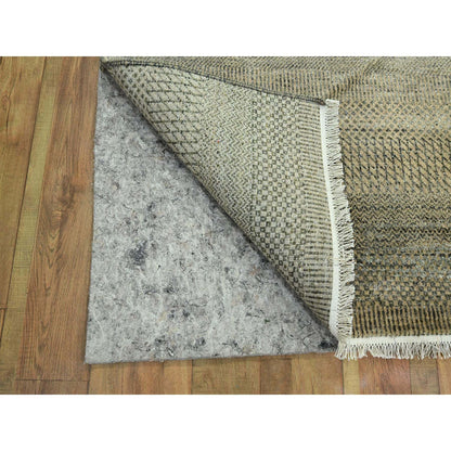 Modern and Contemporary Wool & Silk Hand Knotted Rug Brown 3.0x21.10 -O076351
