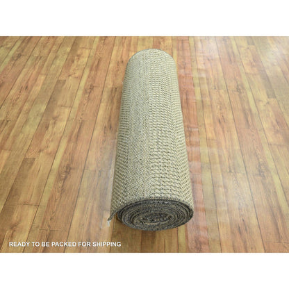 Modern and Contemporary Wool & Silk Hand Knotted Rug Brown 3.0x21.10 -O076351