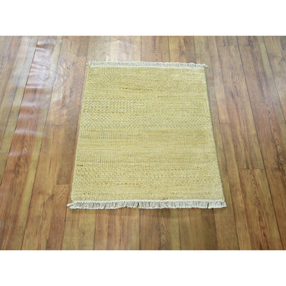 Modern and Contemporary Wool & Silk Hand Knotted Rug Brown 2.0x2.0 -O076353