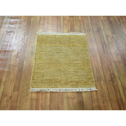 Modern and Contemporary Wool & Silk Hand Knotted Rug Brown 2.0x2.0 -O076354