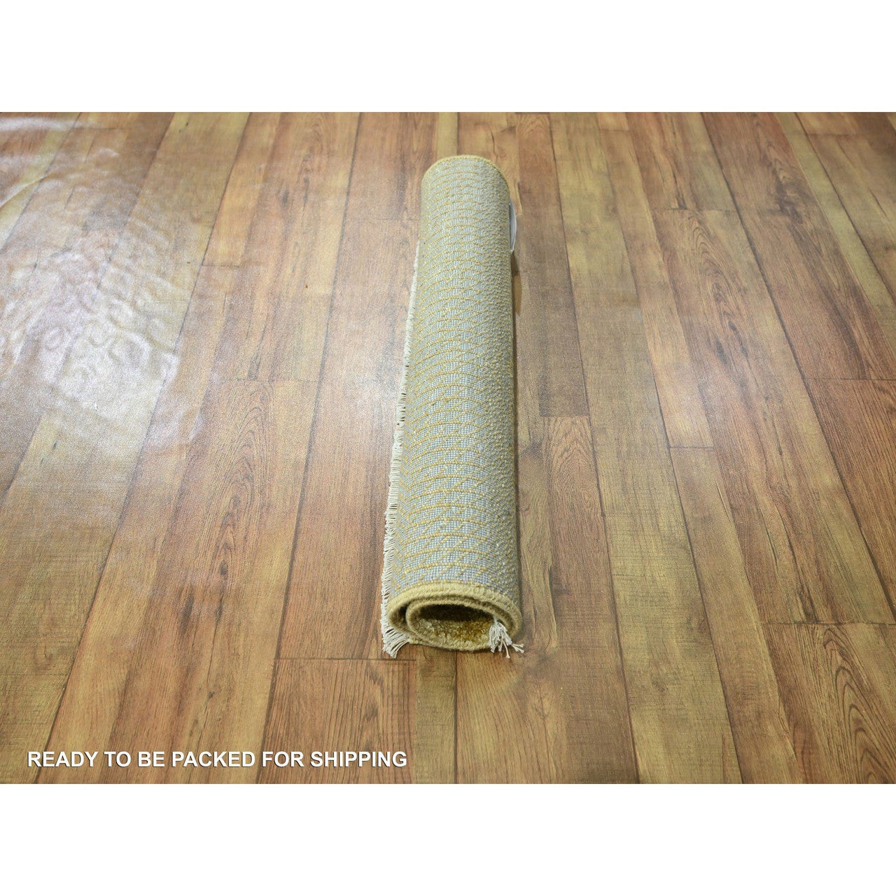 Brown 2'0" x 2'0" Modern and Contemporary Hand knotted Wool/Silk Rug - Sku: O076354