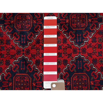 Tribal & Geometric Wool Hand Knotted Rug Red 9.10x12.9 -O0765