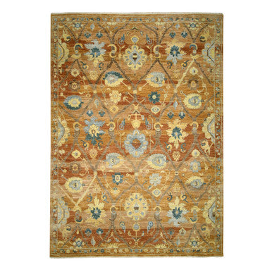 Oushak And Peshawar Wool Hand Knotted Rug Red 8.9x11.11 -O076685