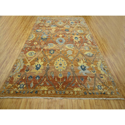 Oushak And Peshawar Wool Hand Knotted Rug Red 8.9x11.11 -O076685