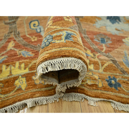 Oushak And Peshawar Wool Hand Knotted Rug Red 8.9x11.11 -O076685