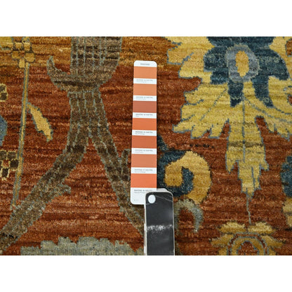 Oushak And Peshawar Wool Hand Knotted Rug Red 8.9x11.11 -O076685