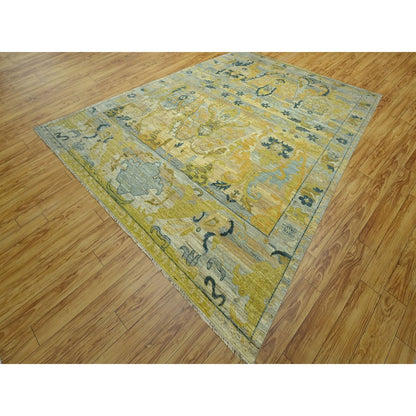 Oushak And Peshawar Wool Hand Knotted Rug Grey 9.1x12.1 -O076687