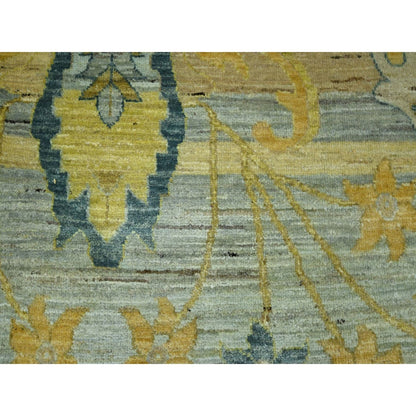 Oushak And Peshawar Wool Hand Knotted Rug Grey 9.1x12.1 -O076687