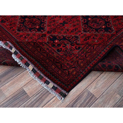 Tribal & Geometric Wool Hand Knotted Rug Red 9.9x12.8 -O0774