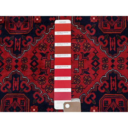 Tribal & Geometric Wool Hand Knotted Rug Red 9.9x12.8 -O0774
