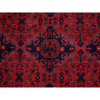 Tribal & Geometric Wool Hand Knotted Rug Red 9.9x12.8 -O0774