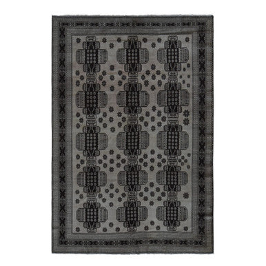 Tribal & Geometric Wool Hand Knotted Rug Brown Brown 6.7X9.6 -O078002