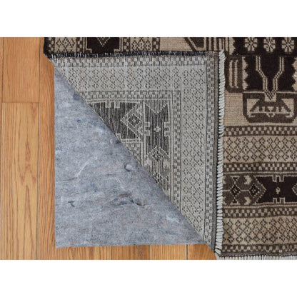 Tribal & Geometric Wool Hand Knotted Rug Brown Brown 6.7X9.6 -O078002