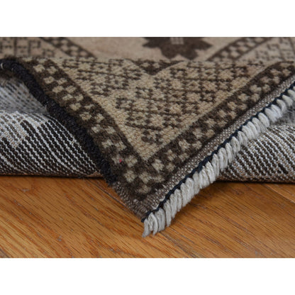 Tribal & Geometric Wool Hand Knotted Rug Brown Brown 6.7X9.6 -O078002