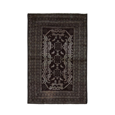 Tribal & Geometric Wool Hand Knotted Rug Brown Brown 4.0X6.8 -O078003