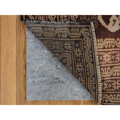 Tribal & Geometric Wool Hand Knotted Rug Brown Brown 4.0X6.8 -O078003
