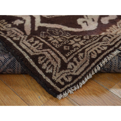 Tribal & Geometric Wool Hand Knotted Rug Brown Brown 4.0X6.8 -O078003