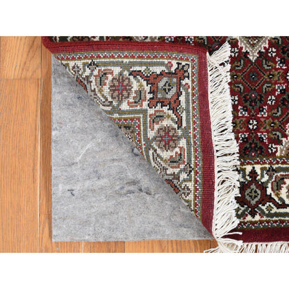 Fine Oriental Wool & Silk Hand Knotted Rug Red White 2.8X8.5 -O078004