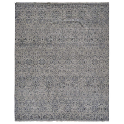 Transitional Wool Hand Knotted Rug Grey No Border 11.10X14.9 -O078007